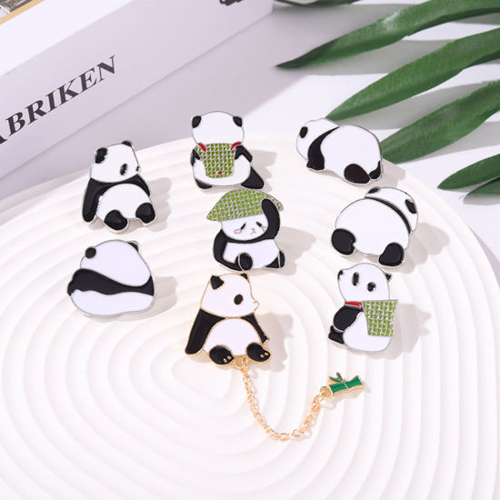 Imagen de Zamak Pin Broches Panda Multicolor 1 Unidad