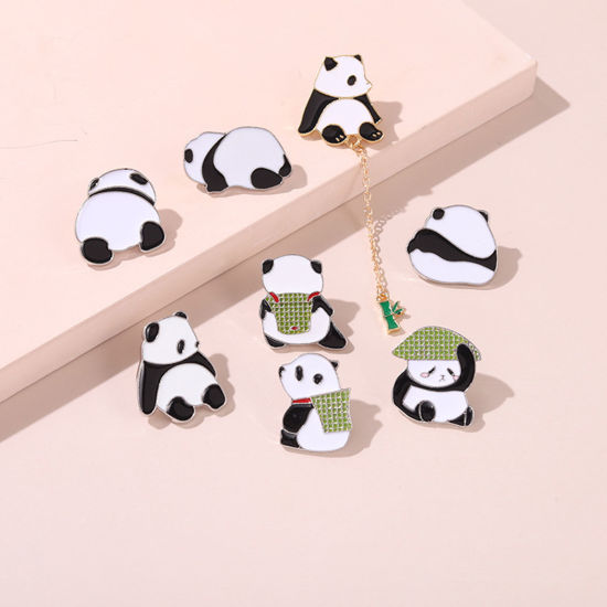 Imagen de Zamak Pin Broches Panda Multicolor 1 Unidad