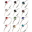 Immagine di Acciaio Inossidabile Pietre Nascita Non Regolabile Anello Tono Argento Anello Multicolore Strass 16.5mm (taglia di US: 6), 1 Pz