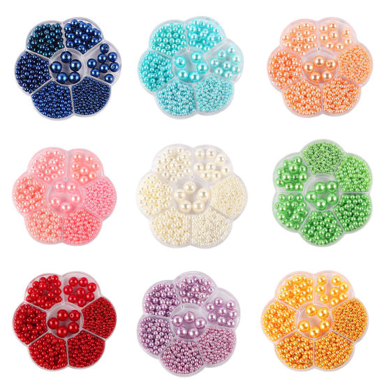 Image de Perles en Plastique Multicolore Rond Imitation Perles 10.2cm x 10.2cm, 1 Boîte