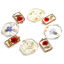 Imagen de Resina & Flores Secas Reales Colgantes Charms Papel Aluminio Multicolor Transparente 1 Unidad