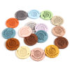 Picture of Microfiber Label Tags Ball of yarn Multicolor Round Pattern " Handmade " Faux Suede 25mm , 20 PCs
