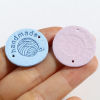Picture of Microfiber Label Tags Ball of yarn Multicolor Round Pattern " Handmade " Faux Suede 25mm , 20 PCs