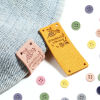 Picture of Microfiber Insect Label Tags Rectangle Multicolor Bee Pattern " Hand Made With Love " Faux Suede 50mm x 20mm , 10 PCs