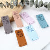 Picture of Microfiber Insect Label Tags Rectangle Multicolor Bee Pattern " Hand Made With Love " Faux Suede 50mm x 20mm , 10 PCs