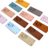 Picture of Microfiber Insect Label Tags Rectangle Multicolor Bee Pattern " Hand Made With Love " Faux Suede 50mm x 20mm , 10 PCs