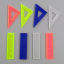 Image de Pendentifs en Acrylique Bijoux d'Ecole Mesure Multicolore 5 Pcs