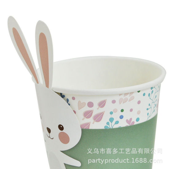 Изображение Cute Easter Rabbit Paper Disposable Children's Party Tableware