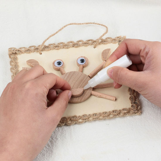 Picture of Wood Children Kids DIY Handmade Craft Materials Accessories Natural Rectangle 15cm x 12cm, 1 Packet