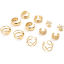 Imagen de Cobre Ear Cuffs Clip Wrap Pendientes 18K Oro Real Chapado Forma de C 1 Unidad