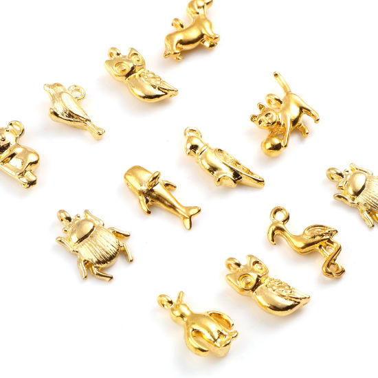 Picture of Zinc Based Alloy Charms Animal Gold Plated 10 PCs