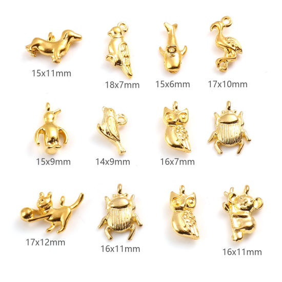 Picture of Zinc Based Alloy Charms Animal Gold Plated 10 PCs