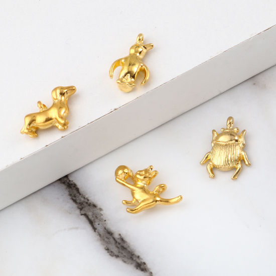 Picture of Zinc Based Alloy Charms Animal Gold Plated 10 PCs