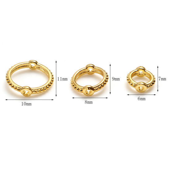 Picture of Brass Beads Frames 18K Real Gold Plated Circle Ring 2 PCs