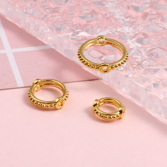 Picture of Brass Beads Frames 18K Real Gold Plated Circle Ring 2 PCs