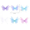 Picture of Organza Ethereal Butterfly Appliques Patches DIY Scrapbooking Multicolor Butterfly Animal Transparent 6.5cm x 5.5cm, 2 PCs
