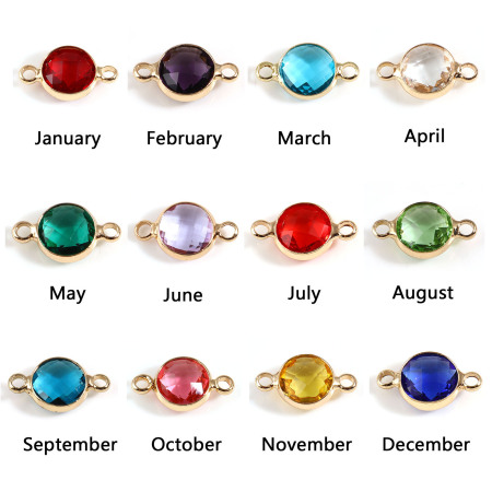 Медь+Стекло Свой Камень Коннекторы Позолоченный Разноцветный Круглые Шлифованный 15мм x 9мм, 5 ШТ