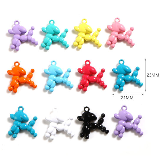 Immagine di Lega di Zinco Charms Cane Multicolore 5 Pz
