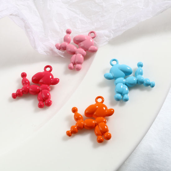 Immagine di Lega di Zinco Charms Cane Multicolore 5 Pz