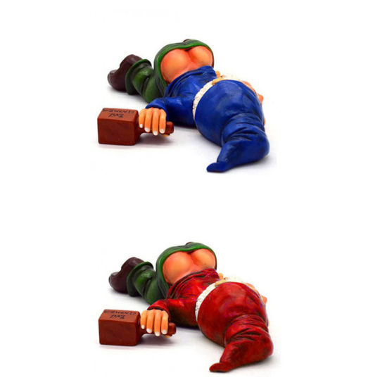 Picture of Christmas Clownish Drunk Dwarf Resin Craft Landscape Garden Courtyard Decoration