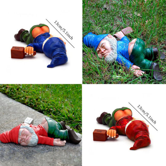 Picture of Christmas Clownish Drunk Dwarf Resin Craft Landscape Garden Courtyard Decoration