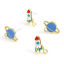 Image de Boucles d'Oreilles Puces Galaxie en Alliage de Zinc Multicolore Doré avec Boucle 10 Pcs