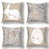 Picture of Easter Flower Pattern Short Plush Velvet Square Pillowcase Home Textile Decoration