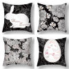 Picture of Easter Flower Pattern Short Plush Velvet Square Pillowcase Home Textile Decoration