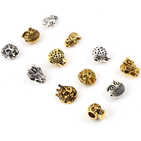 Zamak Cuentas Animal Multicolor 3D 1 Juego