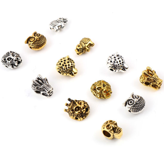 Immagine di Lega di Zinco Perline Animale Multicolore 3D 1 Serie