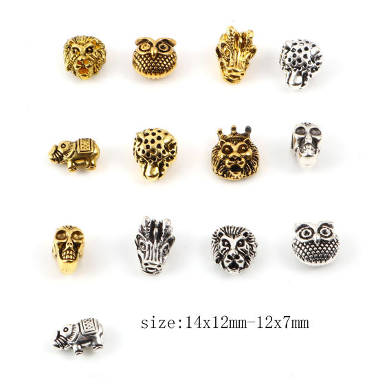 Immagine di Lega di Zinco Perline Animale Multicolore 3D 1 Serie