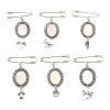 Picture of Zinc Based Alloy Cabochon Settings Pin Brooches Findings Pin Antique Silver Color Cabochon Settings 2 PCs