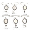 Picture of Zinc Based Alloy Cabochon Settings Pin Brooches Findings Pin Antique Silver Color Cabochon Settings 2 PCs