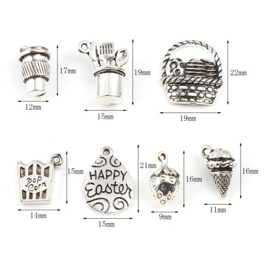 Picture of Zinc Based Alloy Easter Day Charms Multicolor 10 PCs