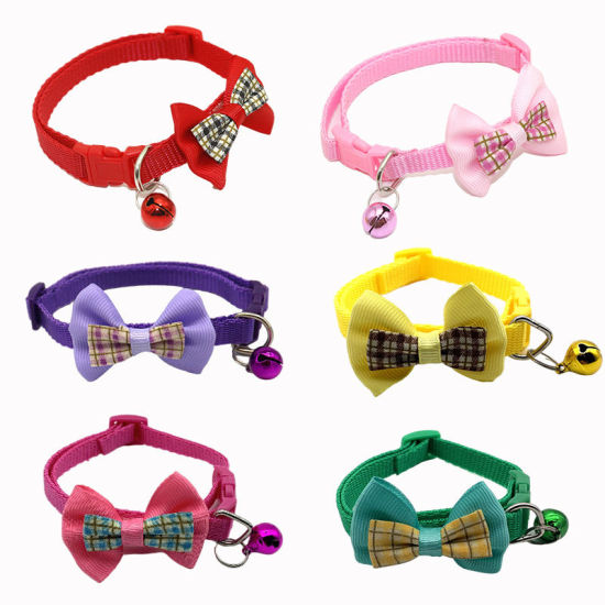 Picture of Cute Bowknot Adjustable Dog Collar With Bell Pet Supplies