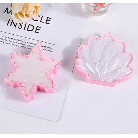 Plastic Jewelry Box Pink 10cm x 9cm, 1 Piece
