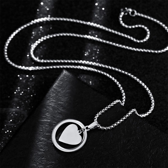 Изображение 201 Stainless Steel Box Chain Necklace Silver Tone