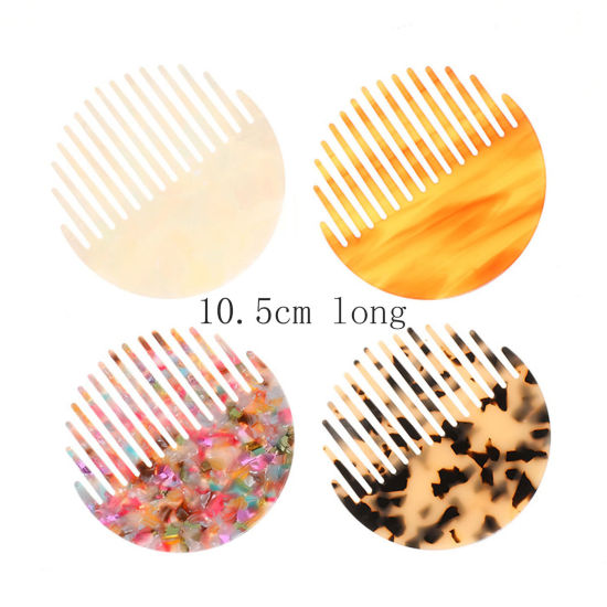 Picture of Acrylic Comb Hair Brush Multicolor Round 10.5cm, 1 Piece