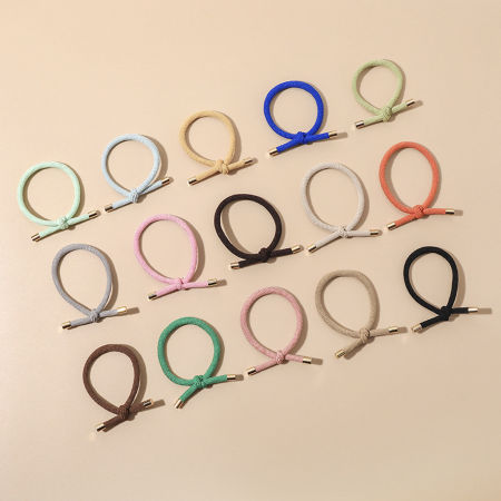 Fabric Simple Ponytail Holder Hair Ties Band Scrunchies Multicolor Knot Spiral Elastic