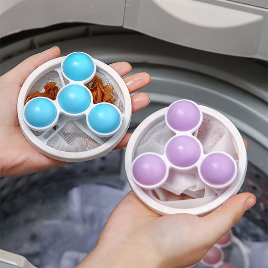 Bild von PP & Polyester Waschmaschine Haar Filter Floating Wäsche Reinigung Mesh Tasche mit Kugel