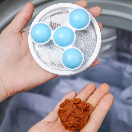 Bild von PP & Polyester Waschmaschine Haar Filter Floating Wäsche Reinigung Mesh Tasche mit Kugel