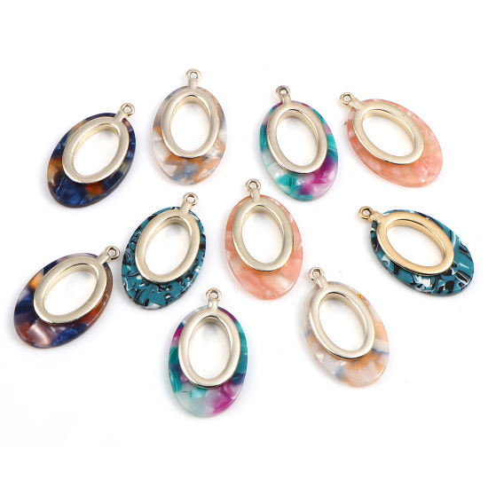 Picture of Pendants Oval Multicolor 3.5cm x 2cm, 2 PCs