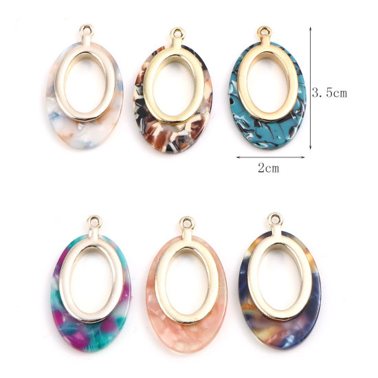 Picture of Pendants Oval Multicolor 3.5cm x 2cm, 2 PCs