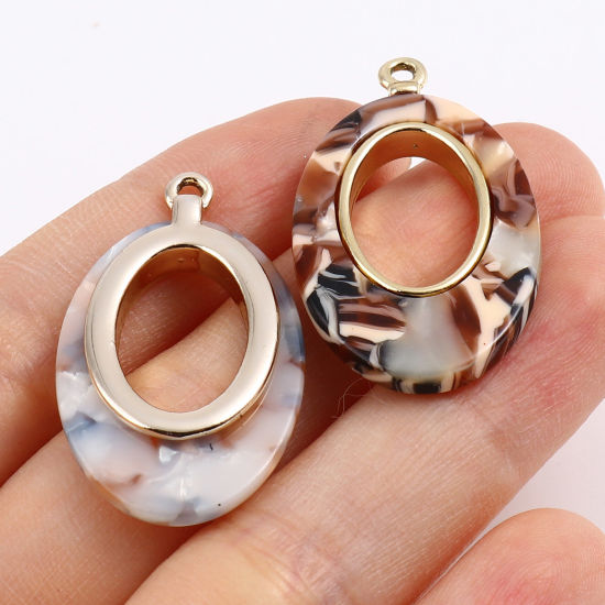 Picture of Pendants Oval Multicolor 3.5cm x 2cm, 2 PCs