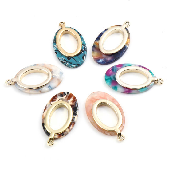 Picture of Pendants Oval Multicolor 3.5cm x 2cm, 2 PCs