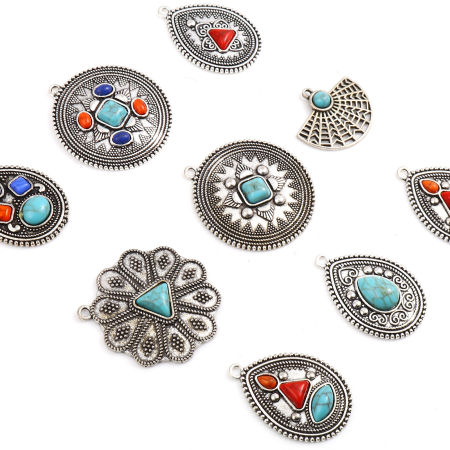Boho Chic Bohemia Pendants Antique Silver Color 1 Piece