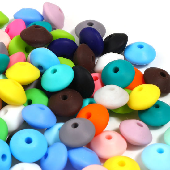 Picture of Silicone Spacer Beads Multicolor About 12mm Dia, Hole: Approx 2.5mm, 20 PCs