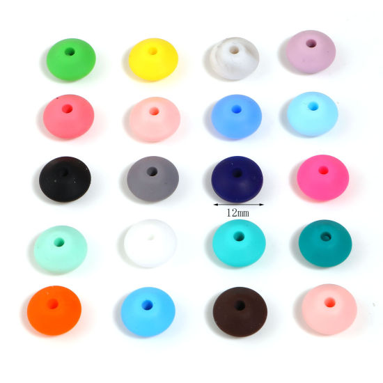 Picture of Silicone Spacer Beads Multicolor About 12mm Dia, Hole: Approx 2.5mm, 20 PCs