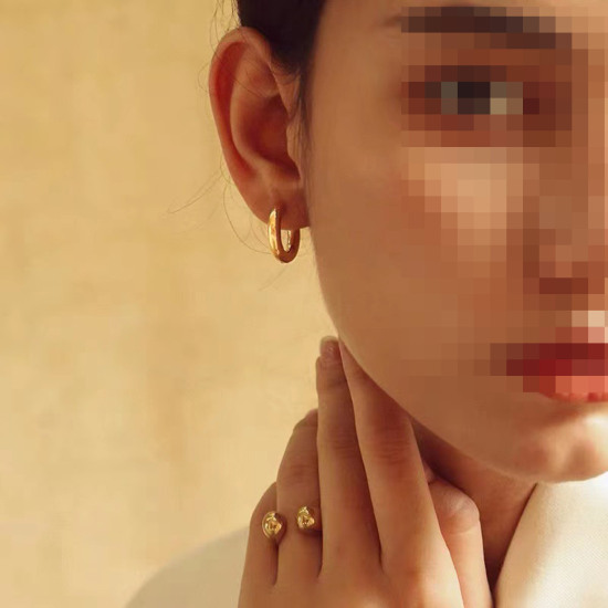 Imagen de Respetuoso del Medio Ambiente Sencillo & Casual Elegante 18K Oro lleno 304 Acero Inoxidable Geométrico Pendientes Para Mujeres 1 Par