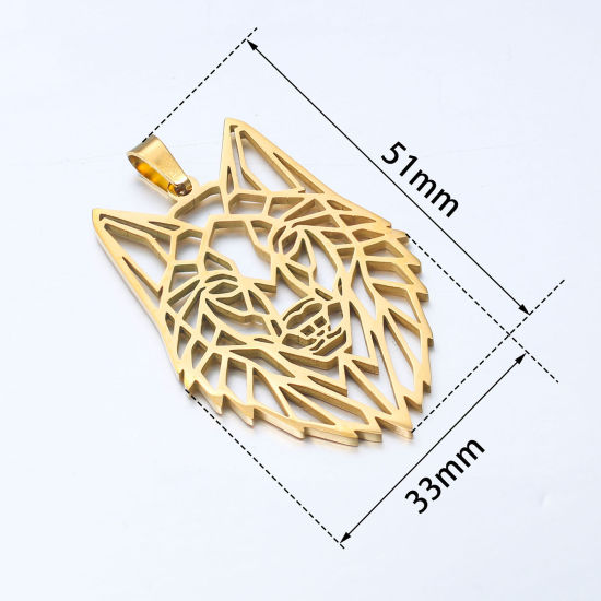 Picture of Stainless Steel Pendants Wolf Multicolor 1 Piece
